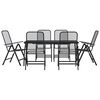 vidaXL 7 pcs conjunto de jantar para jardim rede de metal antracite
