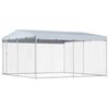 vidaXL Canil de exterior com telhado 382x382x225 cm