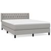 vidaXL Cama com molas/colch&atilde;o 140x200 cm tecido cinzento-claro