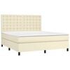 vidaXL Cama box spring c/ colch&atilde;o/LED 180x200cm couro artificial creme