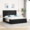 vidaXL Estrutura de cama otomana com colchões 160x200 cm veludo preto