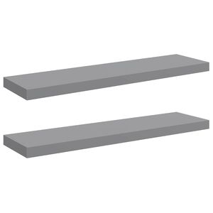vidaXL Prateleiras parede suspensas 2 pcs 90x23,5x3,8cm MDF cinzento