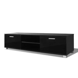 vidaXL M&oacute;vel de TV 140x40,5x35 cm preto brilhante