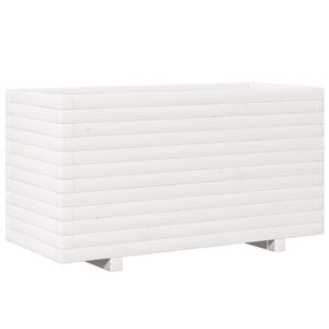 vidaXL Vaso/floreira de jardim 90x90x49,5 cm pinho maci&ccedil;o branco