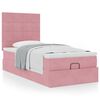 vidaXL Estrutura de cama otomana com colch&otilde;es 80x200 cm veludo rosa