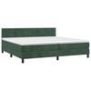 vidaXL Cama box spring c/ colch&atilde;o/LED 200x200 cm veludo verde-escuro