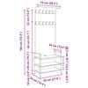 vidaXL Cabideiro Carvalho Sonoma 75 x 34 x 184 cm Madeira processada