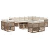 vidaXL Conjunto de Sof&aacute; de Jardim 13 unid. vime PE