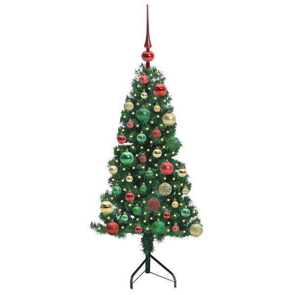vidaXL &Aacute;rvore de Natal artificial de canto Verde 120 cm PVC e Metal