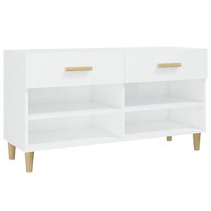 vidaXL Sapateira 102x35x55 cm derivados de madeira branco brilhante