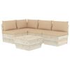 vidaXL 5 pcs conjunto lounge de paletes + almofad&otilde;es madeira de abeto