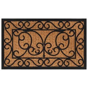 vidaXL Tapete de porta retangular 45x75 cm borracha e fibra de coco