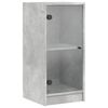 vidaXL Arm&aacute;rio de apoio c/ portas de vidro 35x37x75,5 cm cinza cimento