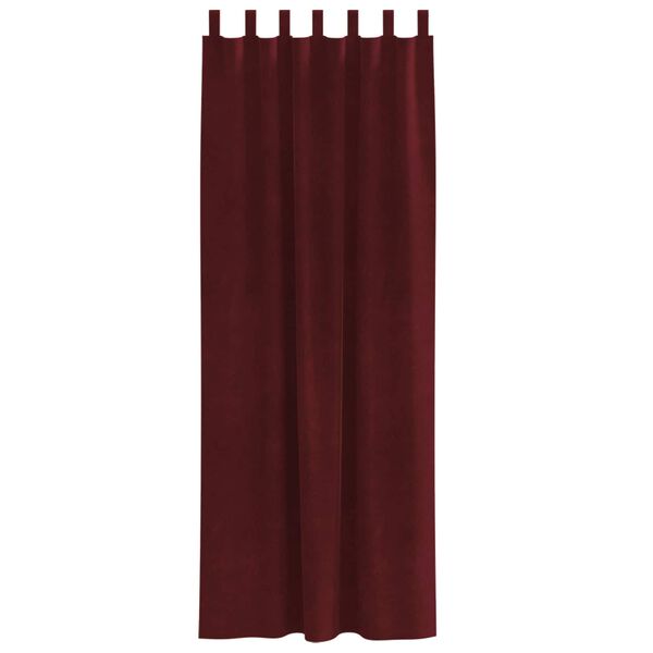 vidaXL Cortinas opacas 2 pcs Vinho Vermelho 140 x 245 cm Veludo