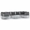 vidaXL 8 pcs conjunto lounge de jardim com almofad&otilde;es a&ccedil;o branco