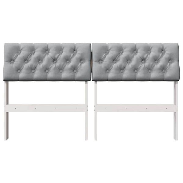 vidaXL Cabeceira estofada Cinzento-claro 140 cm