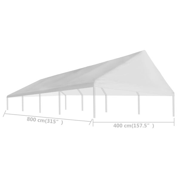 vidaXL Teto para tenda de festas 4 x 8 m branco