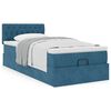 vidaXL Estrutura cama otomana colchão 80x200 cm veludo azul escuro