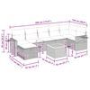 vidaXL 8 pcs conjunto sof&aacute;s de jardim com almofad&otilde;es vime PE preto