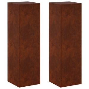 vidaXL Suporte para Plantas 2 pcs Ferro Enferrujado 30 x 30 x 100 cm