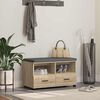 vidaXL Banco de Hall com almofada Carvalho Sonoma 80 x 38 x 46 cm