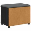 vidaXL Banco de Hall com almofada Carvalho Preto 60 x 38 x 46 cm