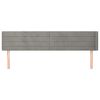 vidaXL Cabeceira de cama c/ abas veludo 147x16x78/88 cm cinzento-claro
