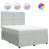 vidaXL Cama com molas/colch&atilde;o 160x200 cm veludo cinzento-claro
