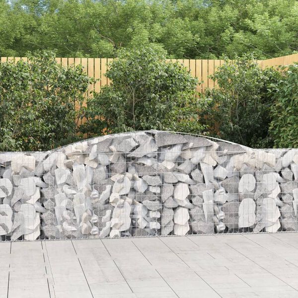 vidaXL Cestos gabi&atilde;o arqueados 25 pcs 400x30x100/120 ferro galvanizado