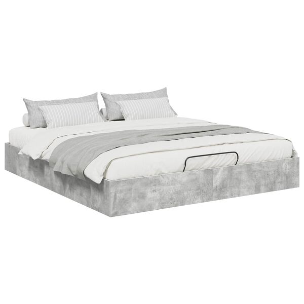 vidaXL Estrutura de Cama Ottoman Cinzento Concreto 160 x 200 cm