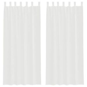 vidaXL Cortinas de voile com la&ccedil;os 2 pcs branco 140x245 cm