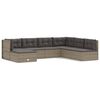 vidaXL 7 pcs conjunto lounge de jardim c/ almofad&otilde;es vime PE cinzento