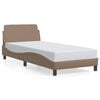vidaXL Estrutura de cama Dover 90x200 cm couro artificial cappuccino