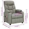vidaXL Poltrona de massagens elétrica tecido cinzento-claro