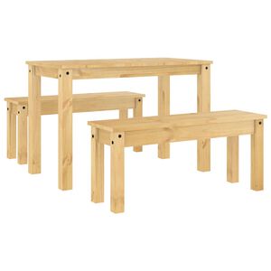 vidaXL 3 pcs conjunto de jantar PANAMA madeira pinho maci&ccedil;a