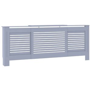 vidaXL Cobertura de radiador MDF 205 cm cinzento