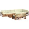 vidaXL Conjunto de Sof&aacute;s para Exterior 9 pcs Natural e Creme