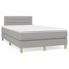 vidaXL Cama boxspring com colch&atilde;o 120x190 cm tecido cinzento-claro