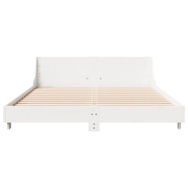 vidaXL Cama sem colchão 160x200 cm madeira de pinho maciça branco