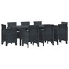 vidaXL Conjunto de Jantar para Jardim 9 pcs Antracite Polipropileno