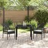 vidaXL Conjunto de Jantar para Jardim 3 pcs Preto vime PE