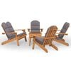 vidaXL 5 pcs conjunto lounge jardim Adirondack madeira ac&aacute;cia maci&ccedil;a