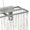 vidaXL Candeeiro de teto com contas de cristal 104 cm E14 prateado