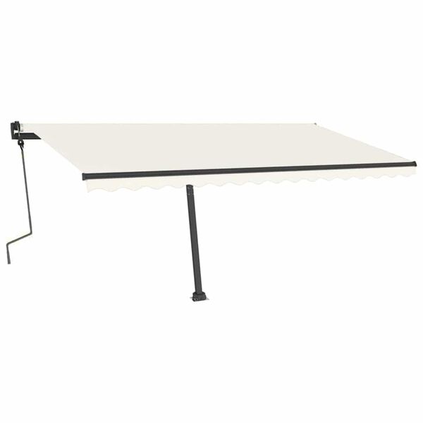 vidaXL Toldo retr&aacute;til manual com LED 450x300 cm cor creme