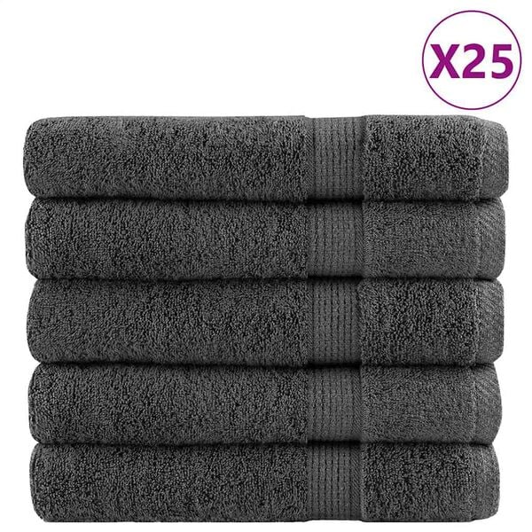 vidaXL Toalhas premium SOLUND 25 pcs 100x200 cm 600 gsm antracite
