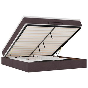 vidaXL Estrutura de cama otomana com colch&atilde;o 180x200cm castanho escuro