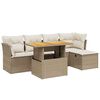 vidaXL 6 pcs conjunto de sof&aacute;s p/ jardim com almofad&otilde;es vime PE bege