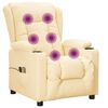 vidaXL Poltrona de massagens elétrica couro artificial cor creme