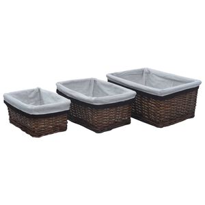 vidaXL 6 pcs conjunto de cestos de encastrar salgueiro castanho