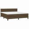 vidaXL Cama box spring c/ colch&atilde;o/LED 160x200cm tecido castanho-escuro